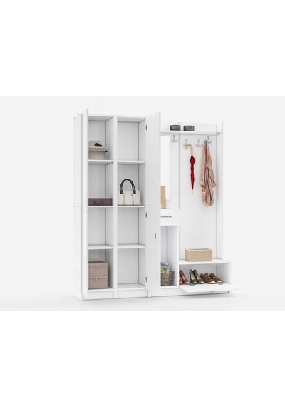 Abre Vm-343736 Beyaz Vestiyer Portmanto Ayakkabılık