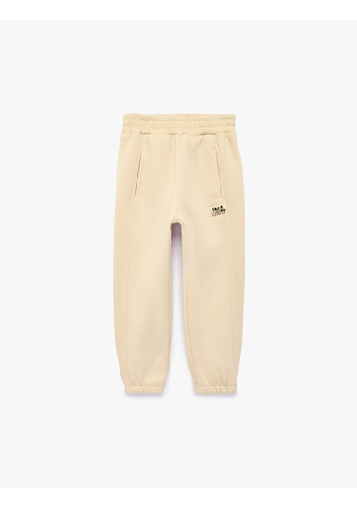 Koton Şardonlu Oversize Balon Form Jogger Eşofman Altı Bej 7wmb40016tk Ekru