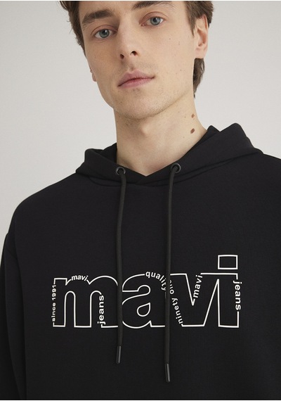 Mavi - Mavi Logo Baskılı Siyah Sweatshirt 0s10196-900 Siyah