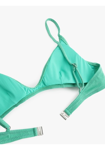Koton Hafif Destekli Parlak İnce Askılı Bikini Üstü Yeşil 5sak10154mm Yeşil