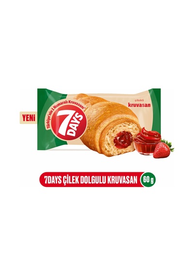 7 Days Çilekli Kruvasan 60 Gr - 24 Adet