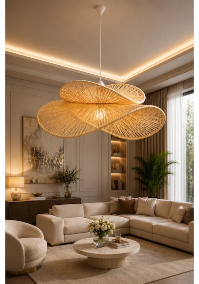 Bohem Home Model Butik Cafe Makrome Rustik Salon Yatak Odası Sarkıt Avize Beyaz