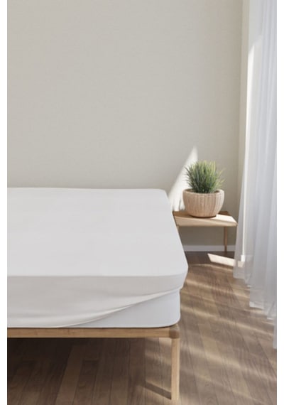 Bebesi Bebe 70x130 Cm Pamuk Fitted Alez Sıvı Geçirmez Beyaz