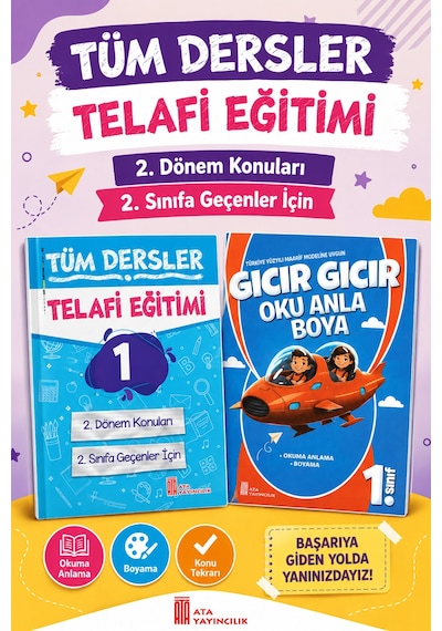 1. Sınıftan 2.sınıfa Geçenler İçin Tüm Dersler Telafi Eğitimi + Oku Anla Boya