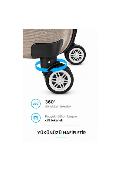 Polo&sky Altuğ Model Gold Renk Abs Orta Boy Valiz Bavul Kahverengi