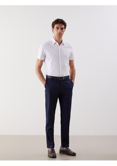 Lcw Busıness Beyaz Slim Fit Kısa Kollu Gabardin Erkek Gömlek