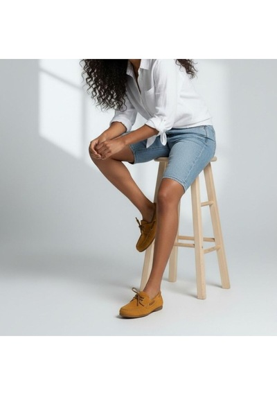 Ne&ve Shoes Hardal Süet Hakiki Deri Kadın Bağcıklı Loafer Ayakkabı
