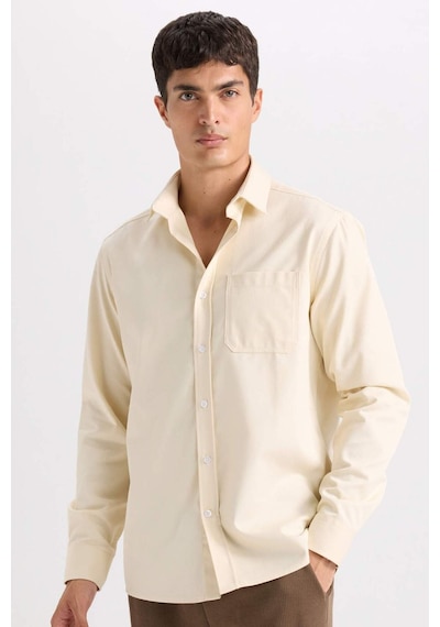 DeFacto Regular Fit Polo Yaka Gabardin Uzun Kollu Gömlek D4934AX24AUBG760 DeFacto Regular Fit Polo Yaka Gabardin Uzun Kollu Gömlek D4934AX24AUBG760