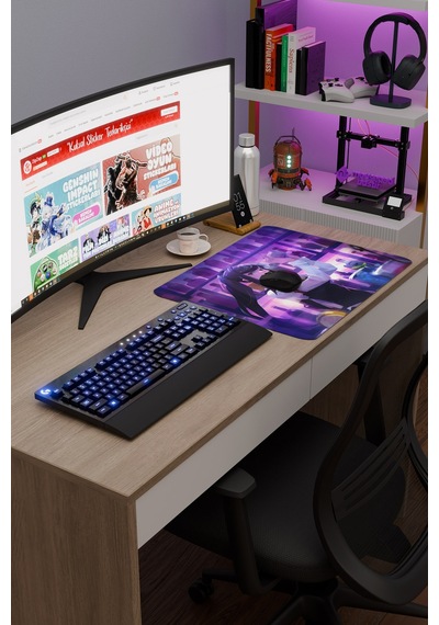 Va-11 Hall-a Kaymaz Dikişli Kauçuk Oyuncu Mousepad V4 - 48x40 Xl Gaming Mouse Pad Fare Altlığı