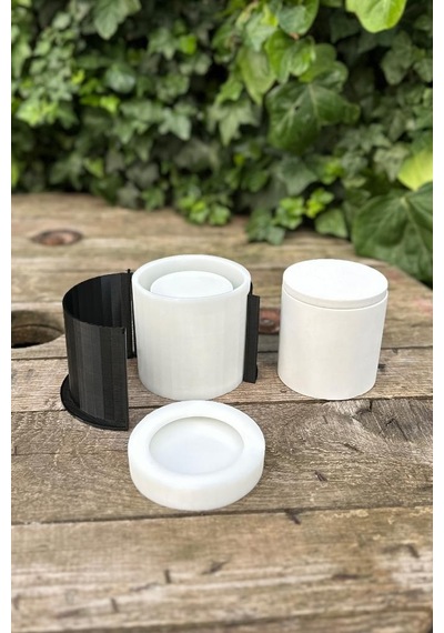 Rufus Concept Dairesel Silikon Kap Kalıbı 8mm Kalınlık Kapaklı Kasnaklı 1 Adet