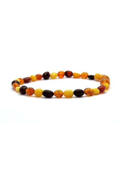 Ambergold Kehribar Bileklik Damla Kehribardan Blk507 Çok Renkli