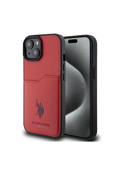 Apple Uyumlu iPhone 15 Kılıf U.s. Polo Assn. Lisanslı Baskı Logolu Pu Kartlıklı Kapak