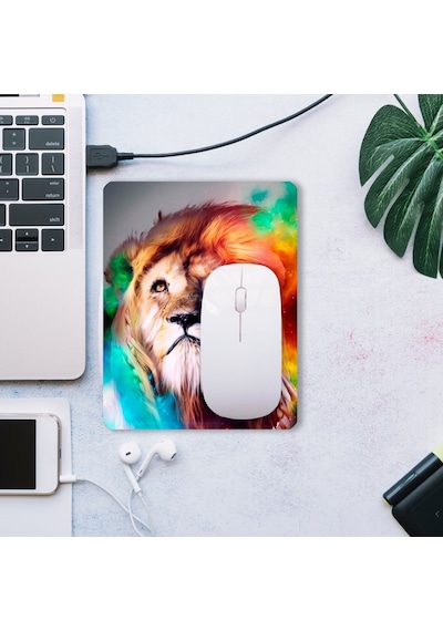 Sonictouch Aslan Desenli Kaydırmaz Gaming Oyuncu Masaüstü Dikişsiz Mouse Pad/ped Mouse Altlığı 17x