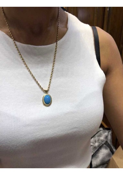 Reis Kuyumculuk 1047 Pul Zincir Ve En Eski Firuze Sarı Altın Kolye