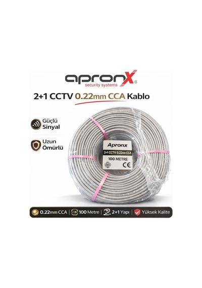 Cctv Kablo 2+1 2x0,22mm 100 Metre
