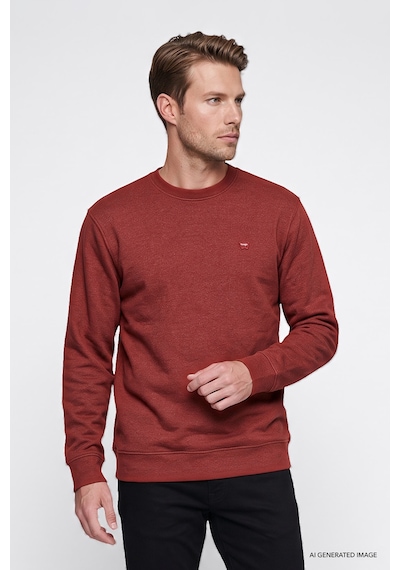 Wrangler Pamuklu Selanik Regular Fit Erkek Sweatshirt W2620080810 Kiremit