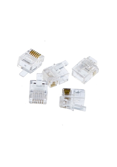 Tek-iş 6p6c Rj12 Rj11 Telefon Plug Konnektör 5 Adet