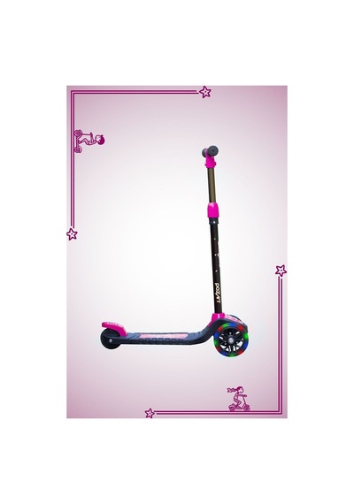 Scooter Yeni Swing 3tekerli Led Işıklı 40kğ Kapasiteli 3+yaş Uygun Pembe