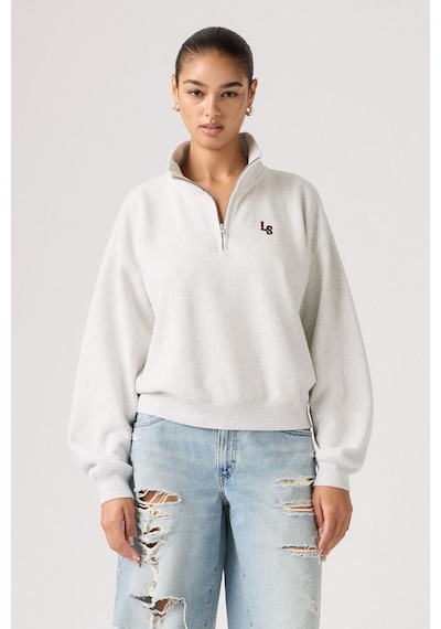 Levi's Kadın Graphic Vintage Boxy 1/4 Zip Gri Sweatshirt-12988 Gri