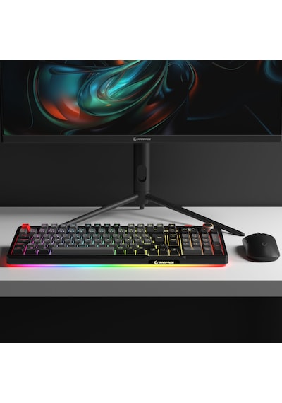 Loyal Pro Gri/siyah 3 Bt + 2.4 Ips Ekranlı Red Switch Rgb Mekanik Kablosuz Klavye