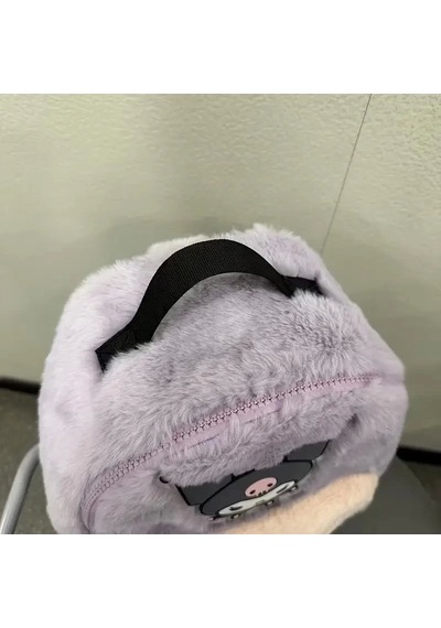 Kuromi Peluş Sırt Çantası Pembe - Mor Kaliteli Sevimli Karikatür Tasarım, Ayarlanabilir Askı Hafif G Çok Renkli