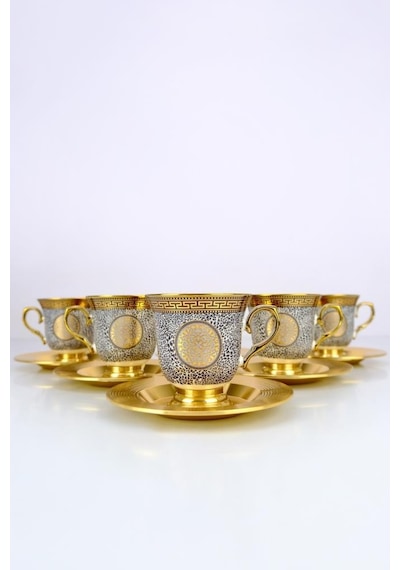 Acar Porselen Magnus 6 Kişilik Kahve Fincan Takımı Gold Yaldızlı Desen-1 - Koh-05014 Acar Porselen Magnus 6 Kişilik Kahve Fincan Takımı Gold Yaldızlı Desen-1 - Koh-05014