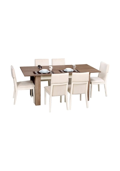 Pasific Home Bois Açılır Yemek Masası Meşe Krem