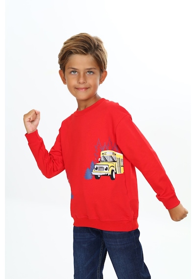 Toontoy Kids Toontoy Erkek Çocuk Relax Fit Bisiklet Yaka Hafif Düşük Omuz Baskılı Sweatshirt - 2 İplik Kırmızı Toontoy Kids Toontoy Erkek Çocuk Relax Fit Bisiklet Yaka Hafif Düşük Omuz Baskılı Sweatshirt - 2 İplik Kırmızı