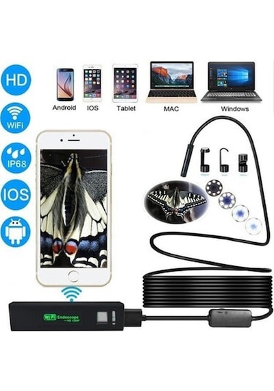 Skygo Wifi Serisi Endoskop Boroskop Yılan Kamera - Sert Kablo 10 Mt-58417