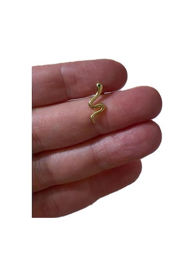 Yılan Figürgü Kıkırdak Tragus Helix Pearsıng Küpe 316l Kararmaz Çelik Altın