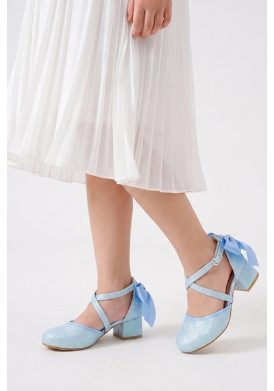 Nese Shoes Önden Çapraz Bantlu Kız Çocuk Topuklu Ayakkabı, Abiye Ayakkabı, Yeni Sezon, Pırıltılı Mavi Nese Shoes Önden Çapraz Bantlu Kız Çocuk Topuklu Ayakkabı, Abiye Ayakkabı, Yeni Sezon, Pırıltılı Mavi
