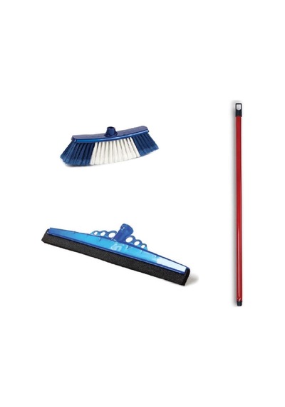 Yer Fırçası + Orta Boy Çekpas 40 CM + Fırça Sapı