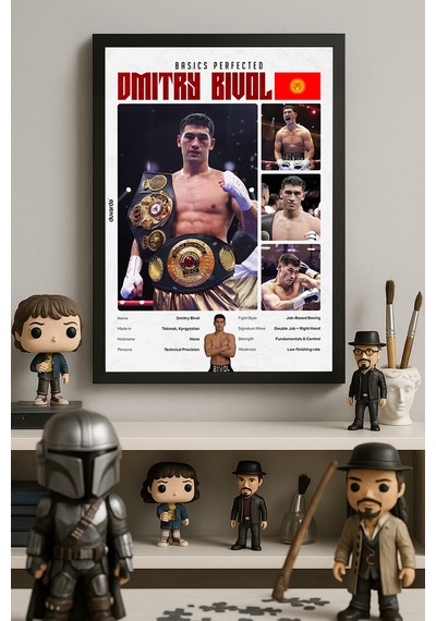 Dmitri Bivol Boks Siyah Ahşap Çerçeveli Poster, Dekoratif Dövüş Duvar Tablosu