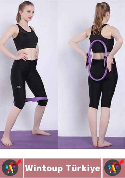 Dayanıklı Fitness Aerobik Bacak Kol Kalça Karın Kas Şekillendiren Güçlendiren Esnek Pilates Çemberi