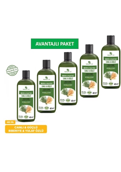Biberiye & Yulaf Özlü Şampuan, Saç Dökülmesine Karşı Yardımcı 485 Ml 5 Li Set Tüm Saç Tipleri