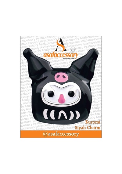Kuromi Siyah Charm Gümüş Kaplama