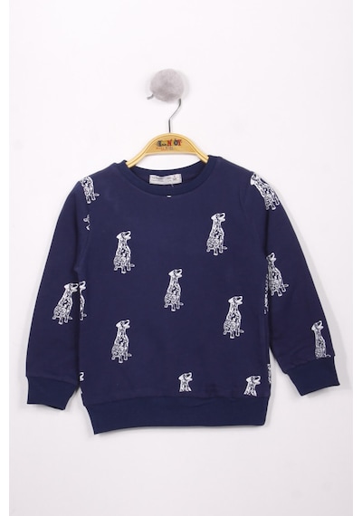 Toontoy Kids Toontoy Erkek Çocuk Köpek Baskılı Sweatshirt Lacivert