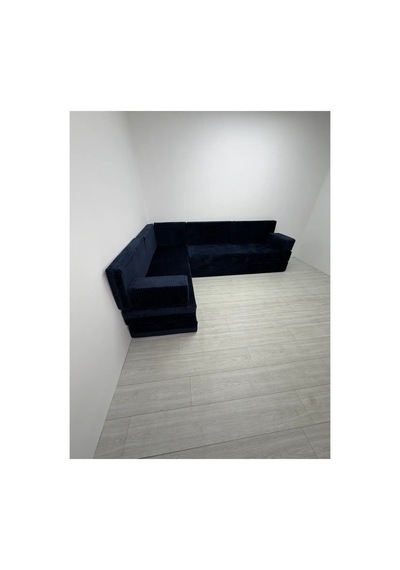 Premium Kadife Kumaş, Konforlu Yer Kanepesi ,modüler Şark Köşesi Takımı - Lacivert - 40 Cm- L Set