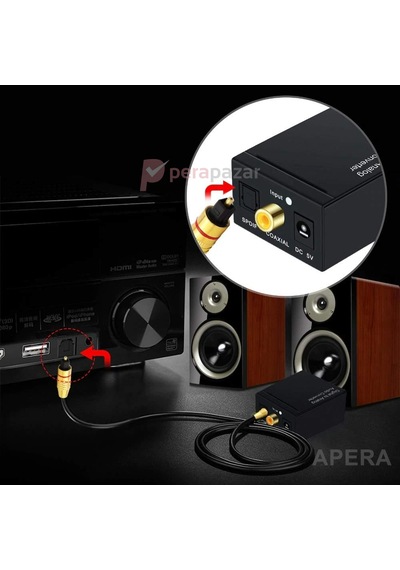 Analogdan Dijitale Ses Dönüştürücü Adc R/l Rca Giriş Optik Toslink Coaxial Çıkış Dac Değildir Amfi Soundbar Ses Çevirici Cn07