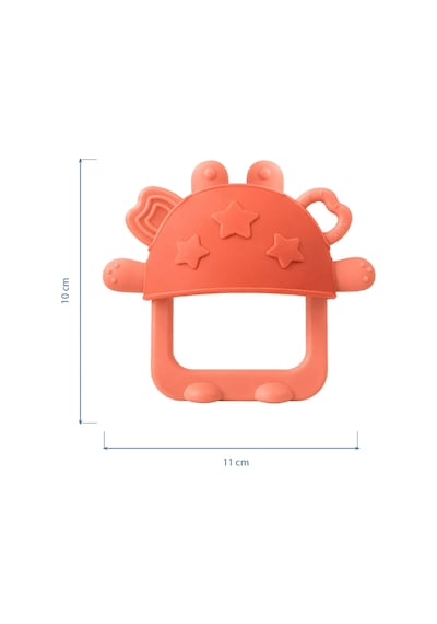 Babyjem Crabby Tutma Halkalı Silikon Diş Kaşıyıcı Turuncu