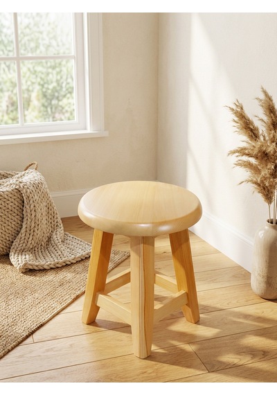 Ahşap Tabure 35 Cm Şık Ve Dayanıklı Natural