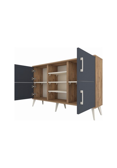 Arges Konsol 5 Raflı 4 Kapaklı 132x30x83 Çam-antrasit/aytaşı Antrasit/aytaşı Arges Konsol 5 Raflı 4 Kapaklı 132x30x83 Çam-antrasit/aytaşı Antrasit/aytaşı