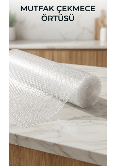 Mutfak Raf Ve Çekmece İçin Şeffaf Pvc Koruyucu Örtü 45x300 Cm