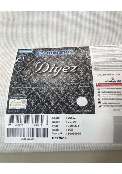 Merinos Halı 200x290 Diyez Koleksiyonu 39139-095 Gri
