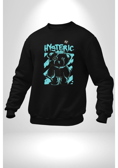 Histerik Unisex Siyah Sweatshirt Siyah