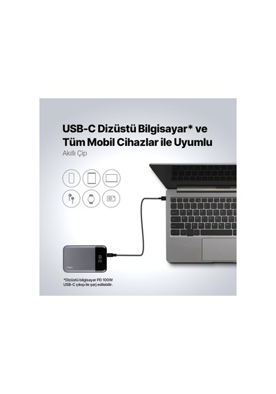 Tr Ttec Recharger Pro Lcd 20.000mah Pd 130w Taşınabilir Hızlı Şarj Aleti/powerbank 2bb218ug
