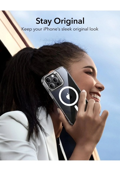 Esr Apple Uyumlu iPhone 16 Pro Kılıf + Ekran Koruyucu Cam Halolock Standlı Magsafe Classic Hybrid Şeffaf