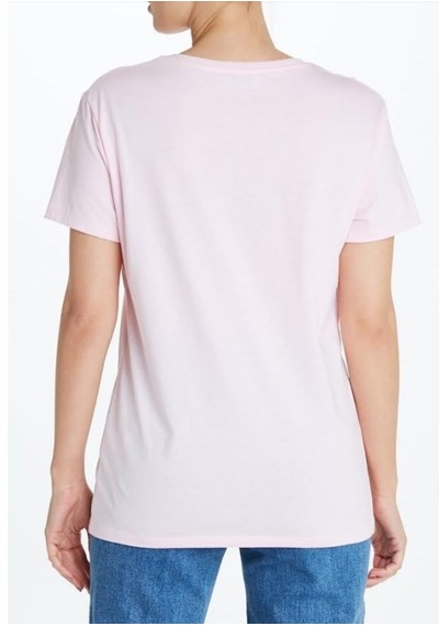 Kadın Pembe Love Baskılı T-Shirt Açık Pembe