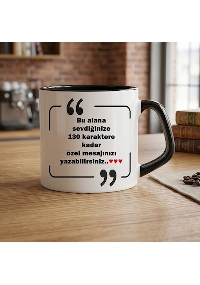Kişiye Özel Sevgiliye Mesajlı Hediye Afilli Kupa Bardak Not Yazılabilir Romantik Tasarım Özel Hediye Fikri Beyaz