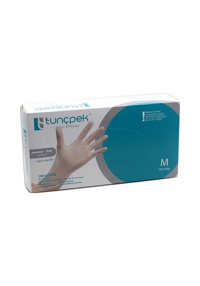Tunçpek Vinil Eldiven Pudrasız M Orta Boy 100pcs